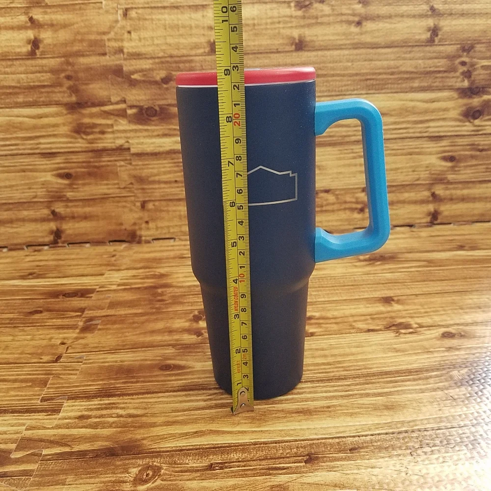 Lowe's 30 oz Double Wall Travel Mug Blue Insulated Cup with Straw 2026